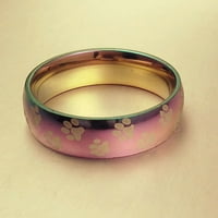 Muškarci Muškarci Žene Slatke životinjske šape Print Titanium čelični prsten za prsten za rođendan