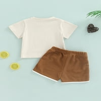 Canrulo ljetne dječake kauzalne odjeće stablo ispisa kratkih rukava majica + kratke hlače visoke struke