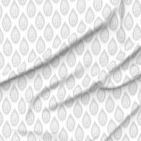 Tkanina od kašike - sivi Paisley blok Ispis Početna stranica otisnuta na organskoj pamučnoj pletivoj