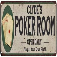 Clyde's Poker soba metalni znak Game Decor 106180048090
