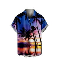 HFYIHGF muške havajske majice opušteno-fit kratkih rukava Tropocal tiskani džepni košulje dolje ljetne