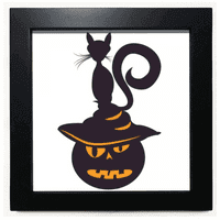 Pumpkin monster hat mačka Halloween crna kvadratna osobina zidna tabla