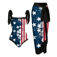 Dan nezavisnosti za ženske američke kupaće kostime za ispis + prikrivanje dva vintage print kupaćim