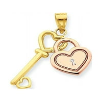 10k dva tona žuta zlatna srčana ključ šarm ogrlica privjesak Fini nakit za žene pokloni za nju