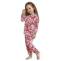 Uccdo 12m-14t Tinejdžeri Dječji Djevojke Pidžame setovi dječje majice s dugim rukavima + hlače za spavanje