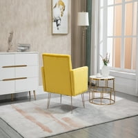 Akcentna stolica, moderna sočna kauč sa zlatnim nogama sa ružama, retro udobna fotelja s naslonom i
