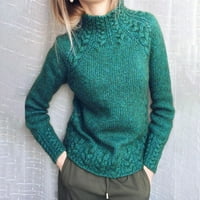 Labakihah džemperi za žene 'kornjača kornjače pulover Duks džemperski temperament C Immuter džemper zeleni l