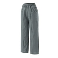 Akiihool ženske hlače Žene sjajne visoko strukom rastezljive jogger hlače, mokri izgled pantalone za