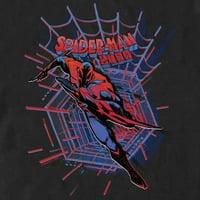 Muški pauk-man: preko pauka-stiha Spider-Man logo Grafički tee crni medij
