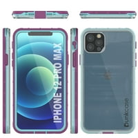 PunkCase iPhone PRO MA vodootporna futrola [Aqua serija] Oklopni poklopac [Clear Purple] [Clear Back]