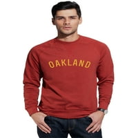 Daxton Oakland Duks atletski fit pulover CrewNeck Francuska Terry tkanina, mstd dukserica Crna slova, 3xl