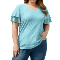Ženska plus veličina čvrsta bluza Ispiši Ležerne prilike sa slobodnim tučićima V Vrući rucf majice kratkih