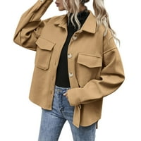 Adviicd Blazer jakna za dame Jednobojna jakna u boji, ležerna kratka rezervata labav jakna Pješački
