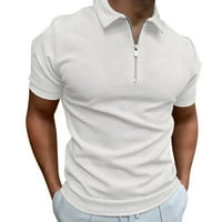 Muška polo majica muški casual walf provjerava čvrsta bluza Okrenite ovratnik za bluzu sa zatvaračem
