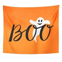 Ukazavanje Boo Modern natpis GHOST za Halloween Jesen Crna Zidna umjetnost Viseća tapiserija Kućni dekor