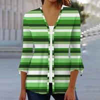 Bluze za žensko dugme s dugim rukavima KARDIGAN KOKTAI I PUTNI Cvjetni dugi kardigani za žene zelena