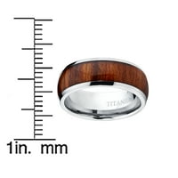 Muški titanijumski prsten za vjenčani zaručni prsten za angažovanje prava drva umetnula udobnost