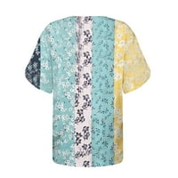 Plus veličine za žene ženske V-izrez kratkih rukava grafički otisci dame bluze Ljetne košulje za žene