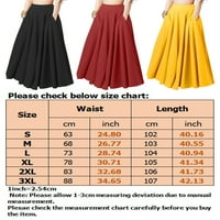 Sanviglor Women Long suknje A-line Maxi suknja Visoki struk Boho ljeto žute 3xl