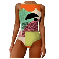 Yotyukeb Ženski kupaći kupaći kostimi Bikini Žene Graffiti Sažetak Print Široke trake Sviranje bez vrata