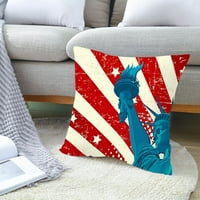 Njshnmn Patriotic 4. jula Jastuk navlake na otvorenom na otvorenom, kvadratni jastuk, 18 × 18, višebojni