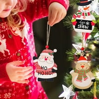 Rutiya Svijetli božićni ukrasi sa vezicama Santa Claus Snjegović ELK božićno drvce drveni privjesci