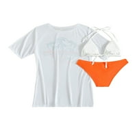 Sunitorski ženski kupaći kostim, vezati trokut bikini setovi s pokrovnim majicom
