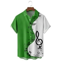 Golf košulje za muškarce Casual Music Patchwork Sankt majica s kratkim rukavima Dugme Lapl Majica s