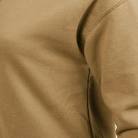 Ženski ležerni čvrsti dugi rukav prednji čipka za izrez Francuski Terry Top