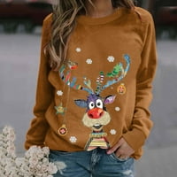 Ženska božićna dukserica majica ružni džemper žene ženska modna posada s dugim rukavima TOP THIRT MUŠKA
