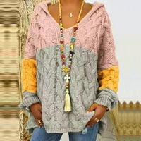 CAICJ džemperi za žene Žene Modne labave velike veličine Jednobojni kapuljač duge rukavi džemper vrhovi