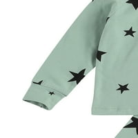 Dječja zvijezda Štampana pidžama postavila je dugih rukava sa okruglim vratom s elastičnim dugim hlačama,