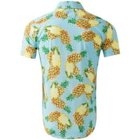 Muška ljetna bluza Muški mock vrat kratkih rukava Ležerne prilike ljetne botton-dole Majica Havajski