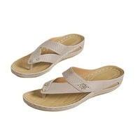 Dame Wing Sandals Beach Flip Flops Ljeto Thong Sandal Neklizaji slajdovi Ženske cipele Platform Casual Bež 8