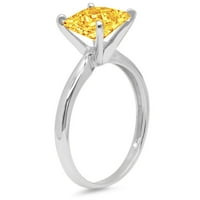 0,5ct princeza rez žuta prirodna citrina 18k bijela zlatna godišnjica zaručničke prstene veličine 6.25