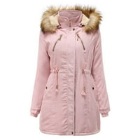 Ženski zimski dugi kaput Zimske parke s dugim rukavima Zip up jakne sa kapuljačom Ležerne parke debele