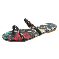 Dame modne cvjetne pletenice Flip Flops Flat Comfort vezene vanjske sandale