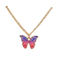 Podplag Valentines Day Pokloni, višebojna leptir ogrlica od legura ulje modna leptir privjesak ogrlicu Clavicle lanac