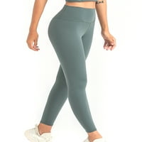 Ženske joge hlače visoke struine čvrste boje za mršavljenje elastične hlače sa stražnjim džepom džepa