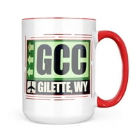 Neonblond AirportOdbode GCC Gilette, WY šalica za ljubitelje čaja za kavu
