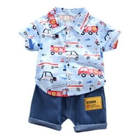Outfits Tops + Hratke Baby Majica za dječake Postavite crtani 1-4Dodvremene ljetne dječake odjeće i
