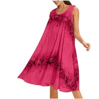 Haljine za žene ženske plus veličine bez rukava cvjetno casual midi haljina na plaži labave haljine