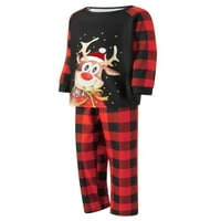 Božićna porodica koja odgovara pidžami setovi Elk Print Raglan vrhovi pletene hlače Xmas Holiday odjeća