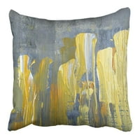 Sažetak boje u žutoj i sivoj boji na platnu Originalni slikarski savremeni sivi jastučni jastuk