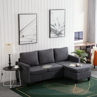 UHOMEPRO L-Oblik Sofa, 76 Savremeni reverzibilni presjek kauč W Otoman, vrhunski kauči i sofe, teški