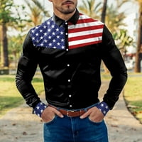 Košulje za muškarce Modni ležerni prugasti blok boja patchwork rever gumb dugih rukava