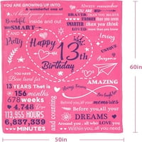 13. rođendanski pokrivač za teen djevojke teen dječake veličine 50 x60