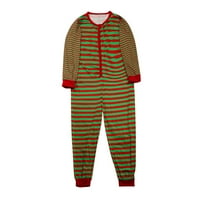 Božićna porodica koja odgovara pidžami set božićni prugasti otisak dugih rukava za kombinezon sa dugim rukavima Pajamas Little Boys 8- godina