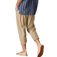 Luiyenes musko casual čvrsta pantalona za gležnjače Dužina hlača Pocket Elastična struka Pant Pant Pantre