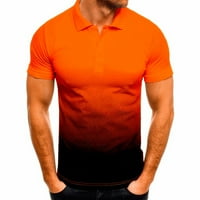SoftMallow muški vrhovi Sportska majica Lapel 3D gradijentna majica kratkih rukava muške odjeće Trup